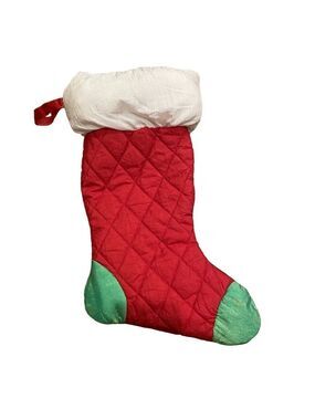Hudson Bay Nylon Stuffed Puffy Christmas Stocking Parachute Vintage 90s Decor